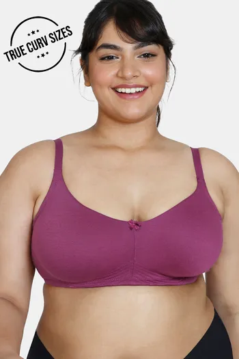 Buy Zivame True Curv Double Layered Non Wired 3/4th Coverage Sag Lift Bra - Purple Potion